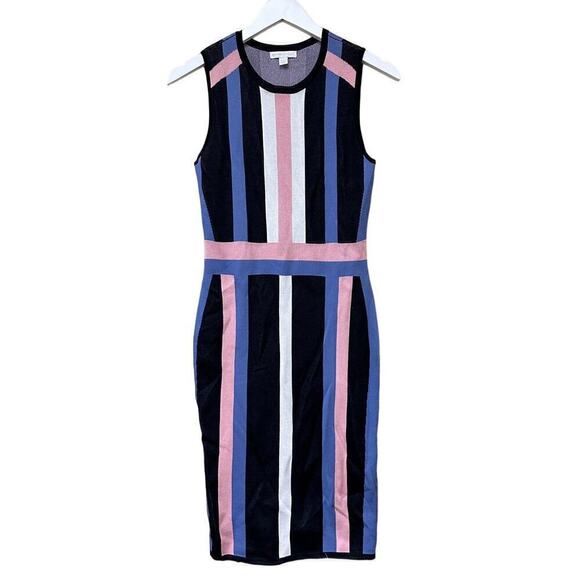 New York & Company Dresses & Skirts - Workwear Petite Small Stripe Midi Sweater Sheath Dress Blue/Pink/Black
